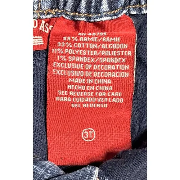 Y2K U.S. Polo Assn. Embellished Denim Skort Pleated Hem Embroidered Logo 3T - Picture 4 of 8